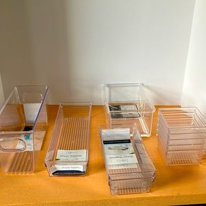 Storage organizing bins, clear acrylic SET drawer organizer